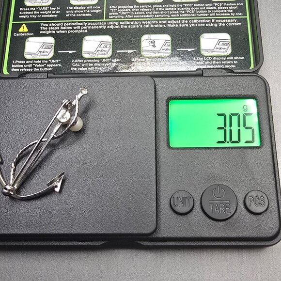 Vintage Curtis Sterling Silver Anchor Brooch 1.75" Pearls Signed DCE Nautical - Picture 8 of 9